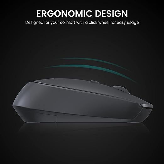Portronics Toad 23 Wireless Optical Mouse with 2.4GHz, USB Nano Dongle, Optical Orientation, Click Wheel, Adjustable DPI(Black) Portronics Toad 23 Wireless Optical Mouse with 2.4GHz, USB Nano Dongle, Optical Orientation, Click Wheel, Adjustable DPI(Black)